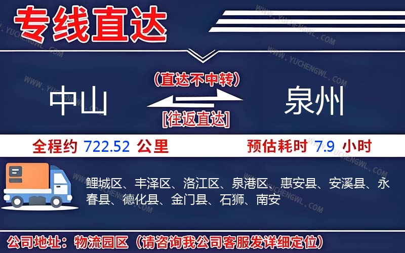 中山到泉州物流公司