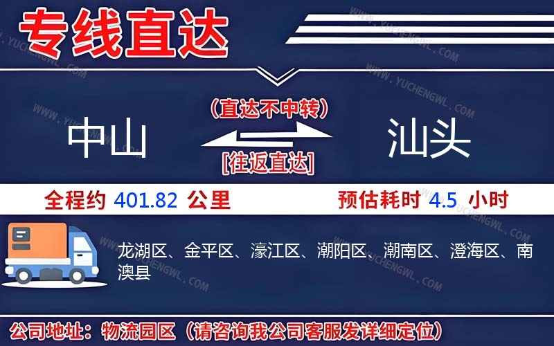 中山到汕頭物流公司
