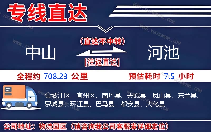 中山到河池物流公司