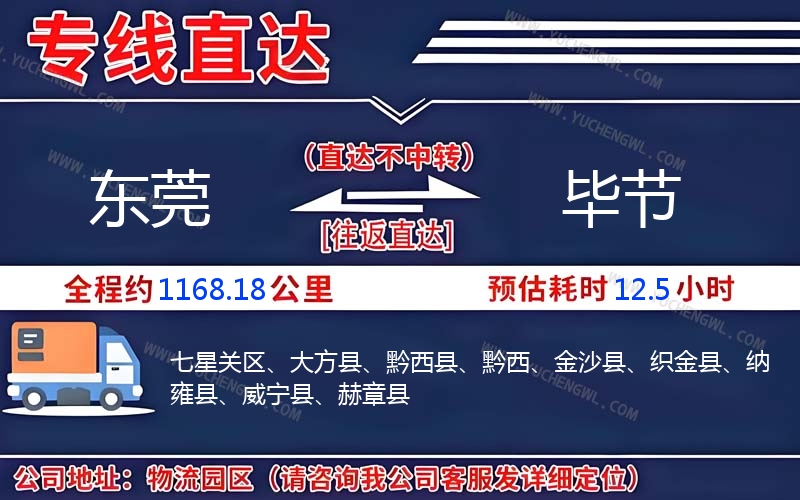 東莞到畢節物流公司