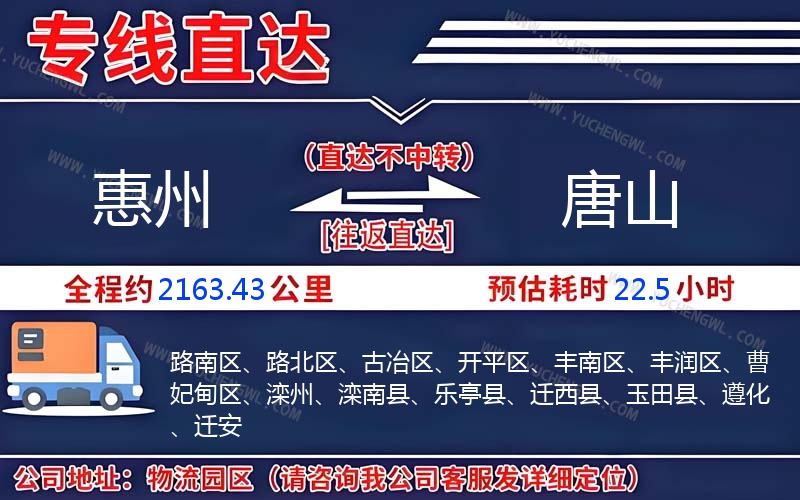 惠州到唐山物流公司