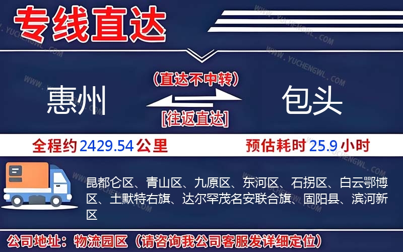 惠州到包頭物流公司