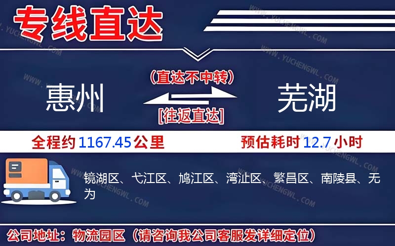 惠州到蕪湖物流公司
