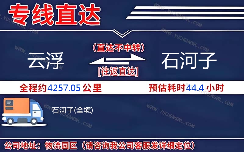 云浮到石河子物流公司