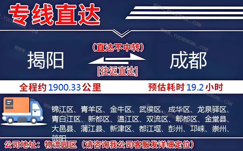 揭陽到成都物流公司