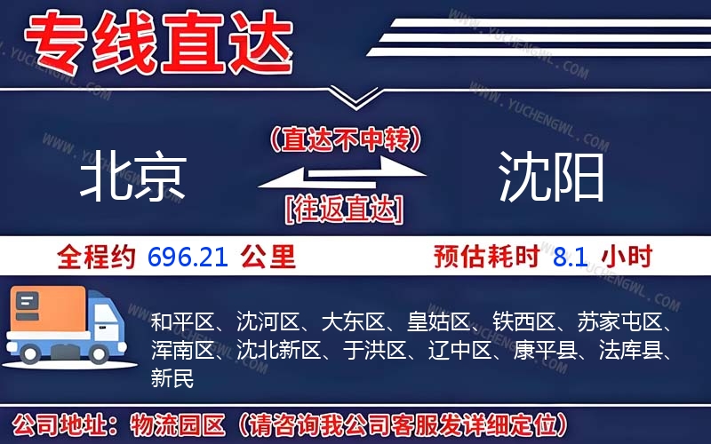 北京到沈陽物流公司