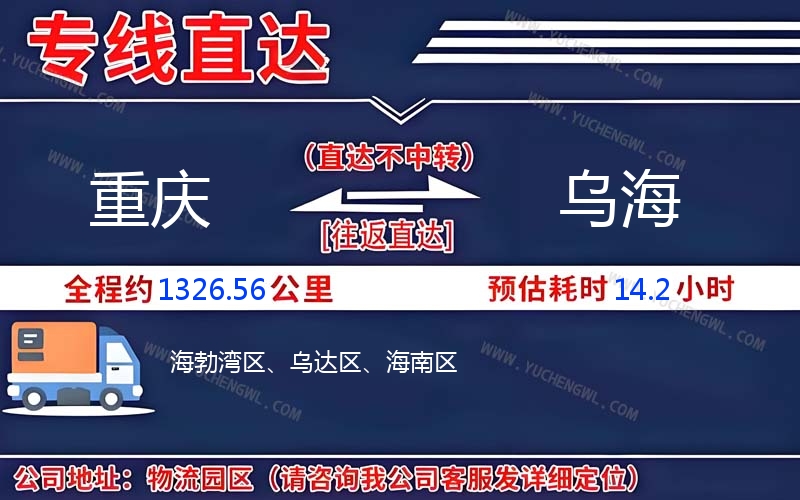 重慶到烏海物流公司