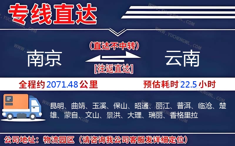 南京到云南物流公司