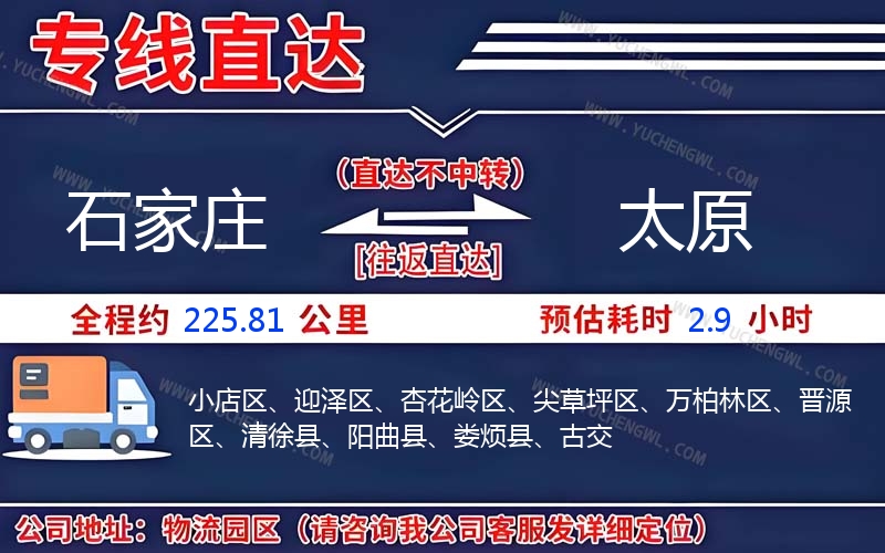 石家莊到太原物流公司