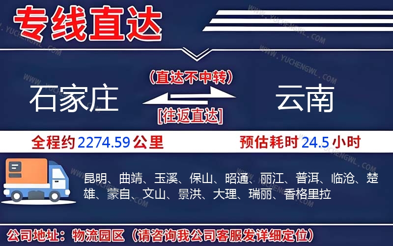 石家莊到云南物流公司