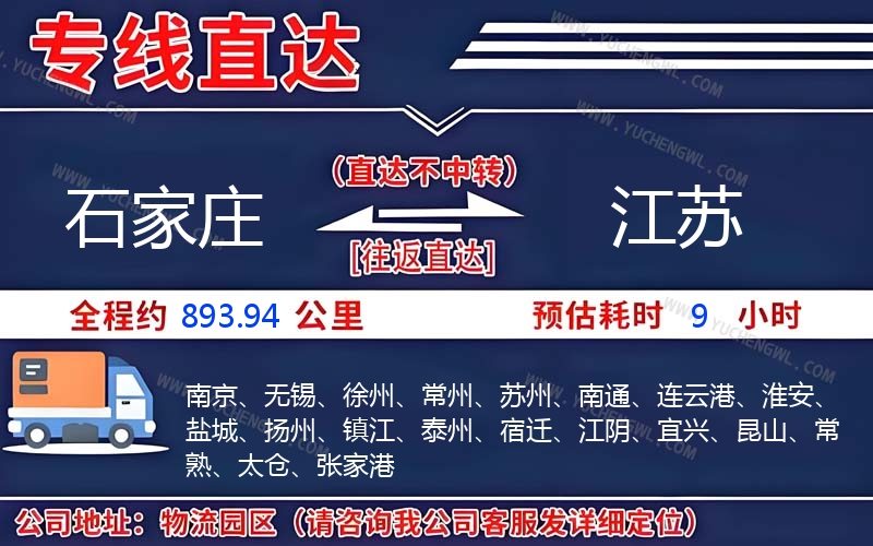 石家莊到江蘇物流公司