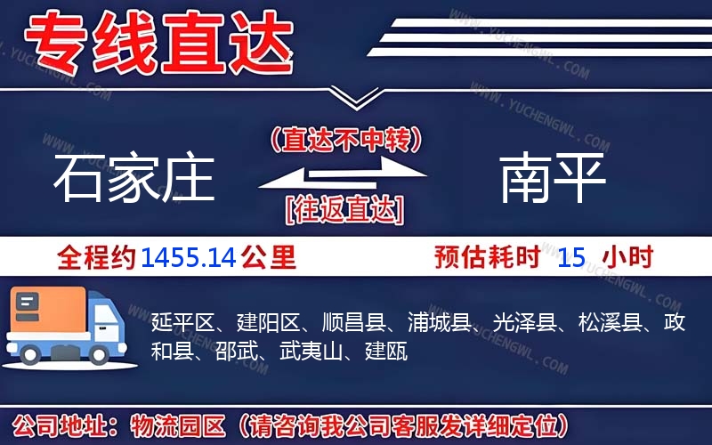 石家莊到南平物流公司