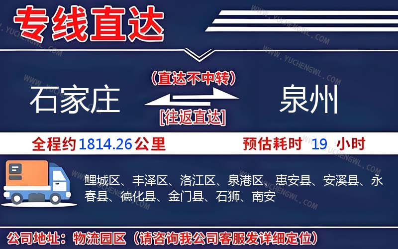 石家莊到泉州物流公司