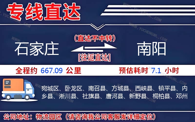 石家莊到南陽物流公司