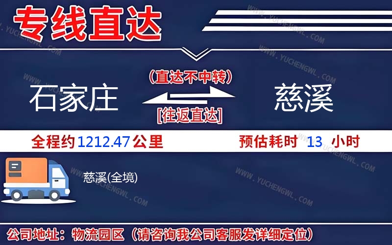 石家莊到慈溪物流公司