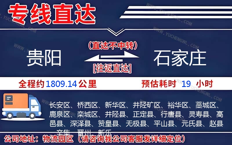 貴陽到石家莊物流公司