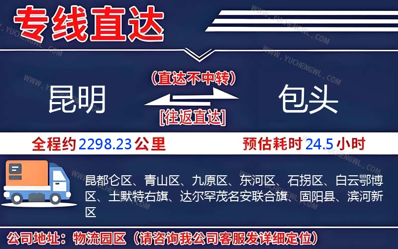 昆明到包頭物流公司