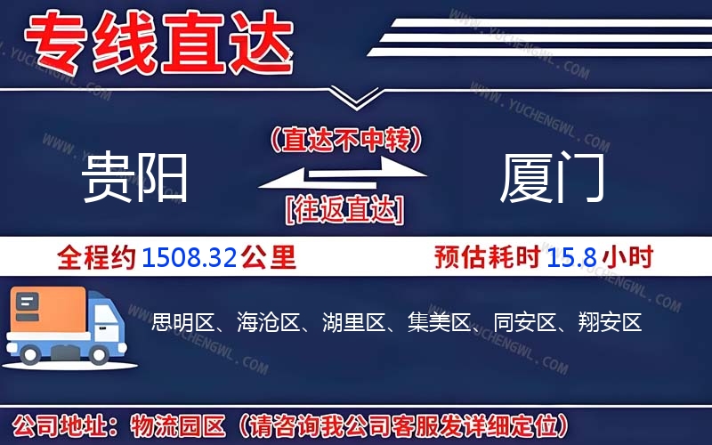 貴陽到廈門物流公司