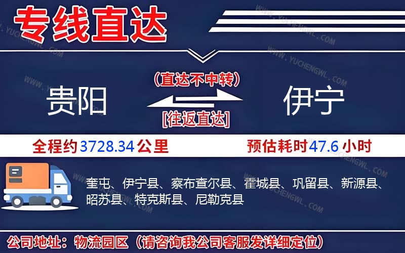 貴陽到伊寧物流公司