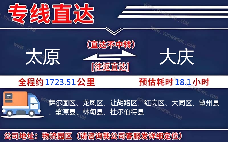 太原到大慶物流公司