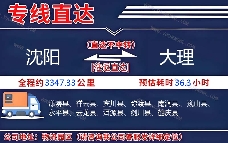 沈陽到大理物流公司