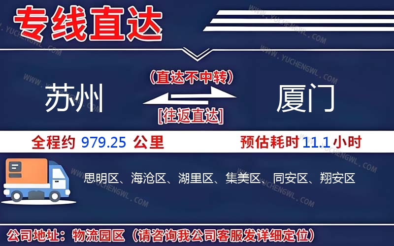 蘇州到廈門物流公司