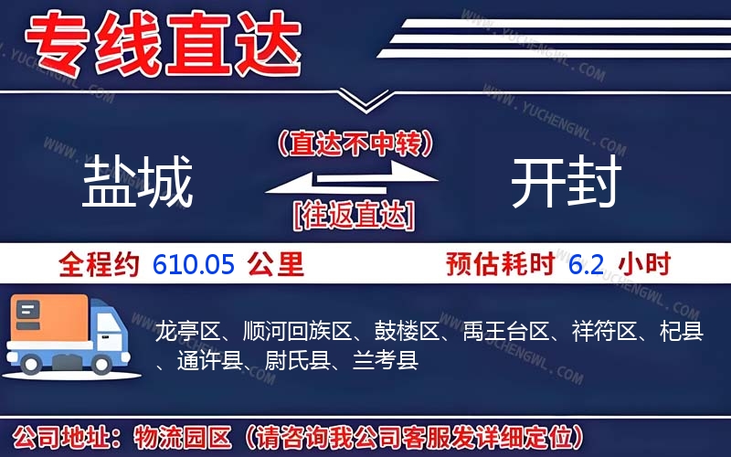 鹽城到開封物流公司