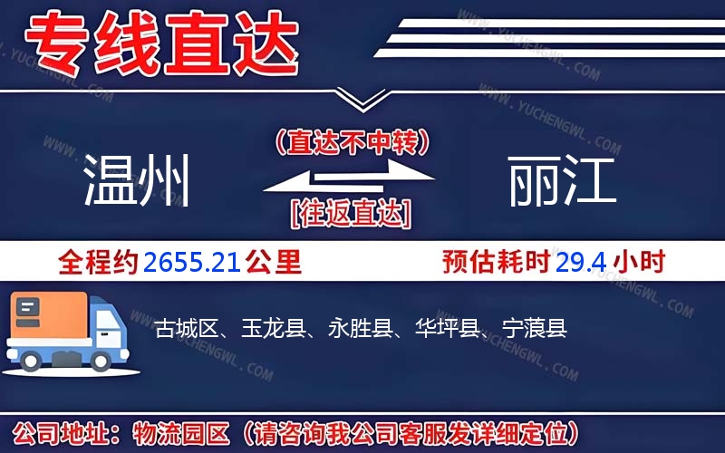 溫州到麗江物流公司