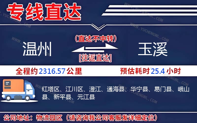 溫州到玉溪物流公司