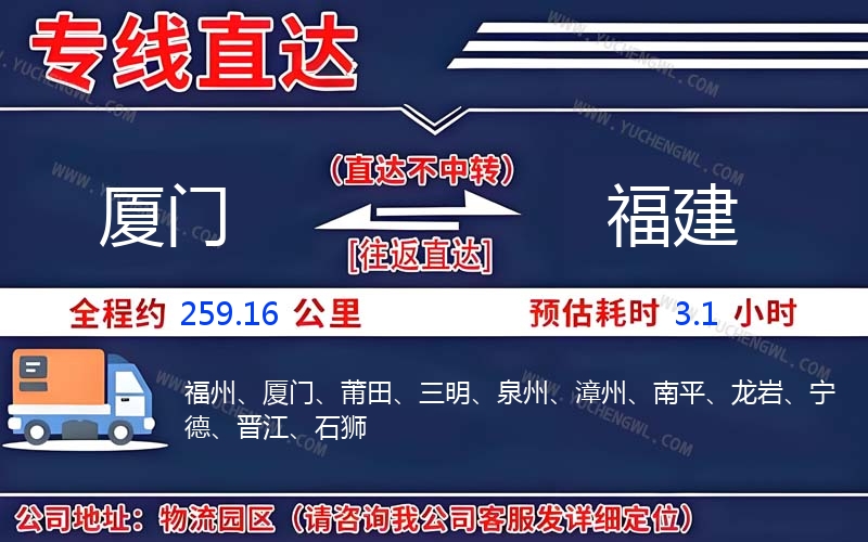 廈門到福建物流公司