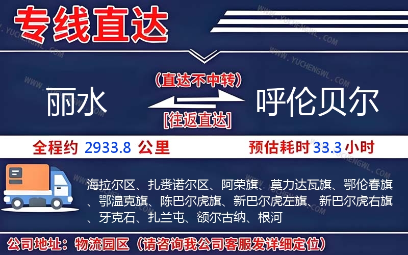 麗水到呼倫貝爾物流公司