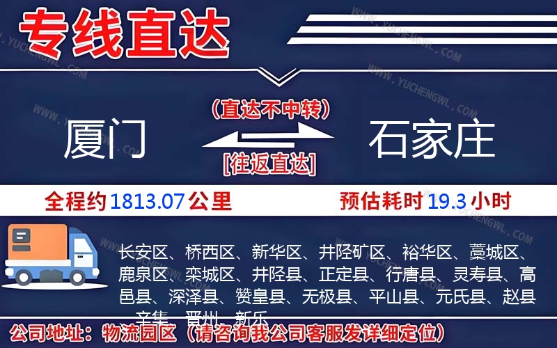 廈門到石家莊物流公司