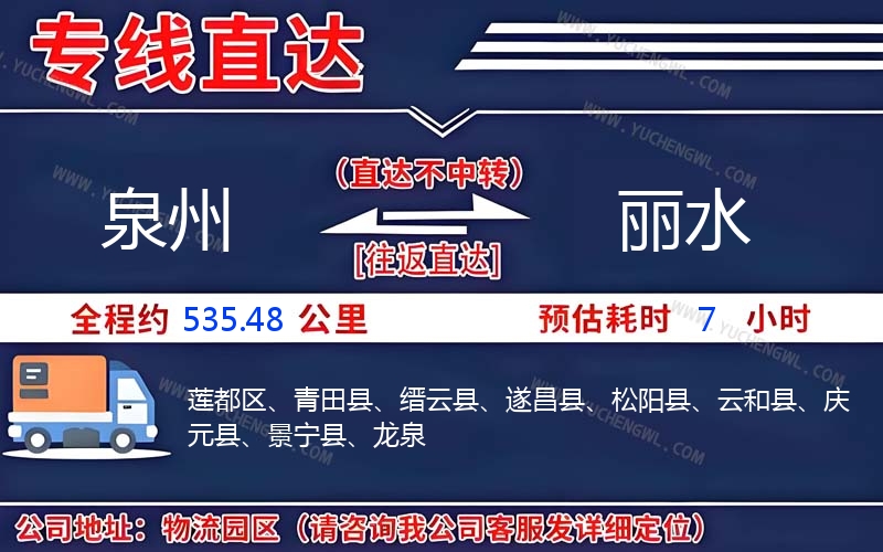 泉州到麗水物流公司