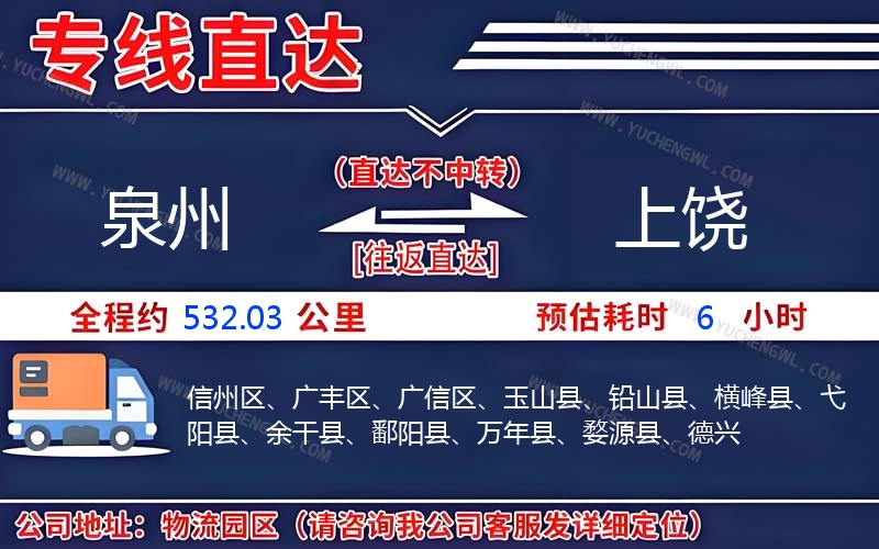 泉州到上饒物流公司