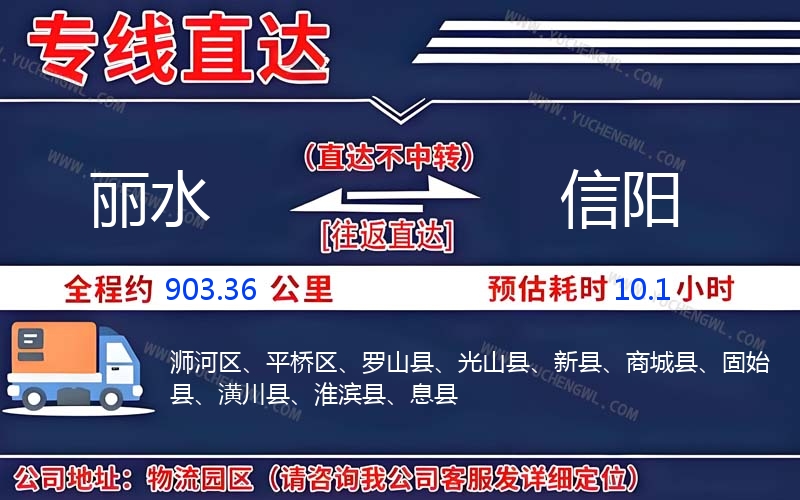 麗水到信陽物流公司