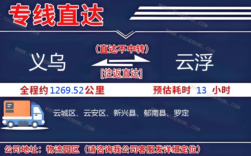 義烏到云浮物流公司
