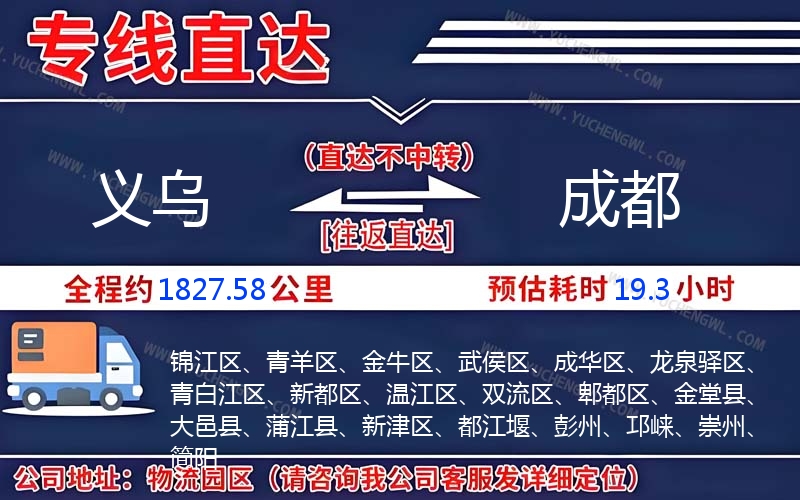 義烏到成都物流公司