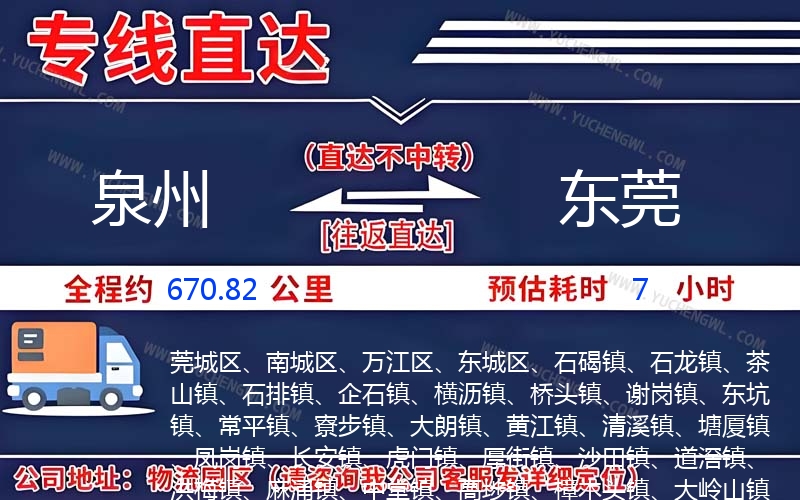 泉州到東莞物流公司