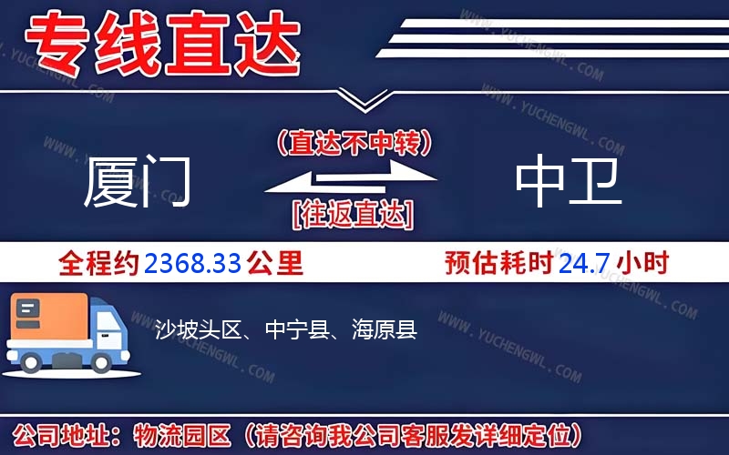 廈門到中衛(wèi)物流公司