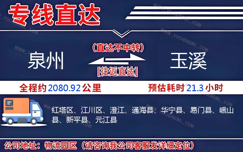 泉州到玉溪物流公司