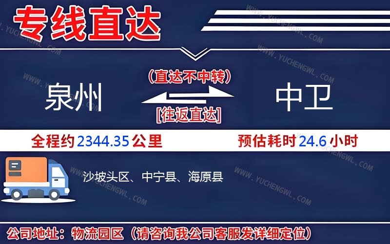 泉州到中衛(wèi)物流公司